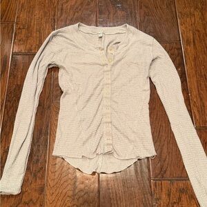 Free People Grey Button Down Shirt